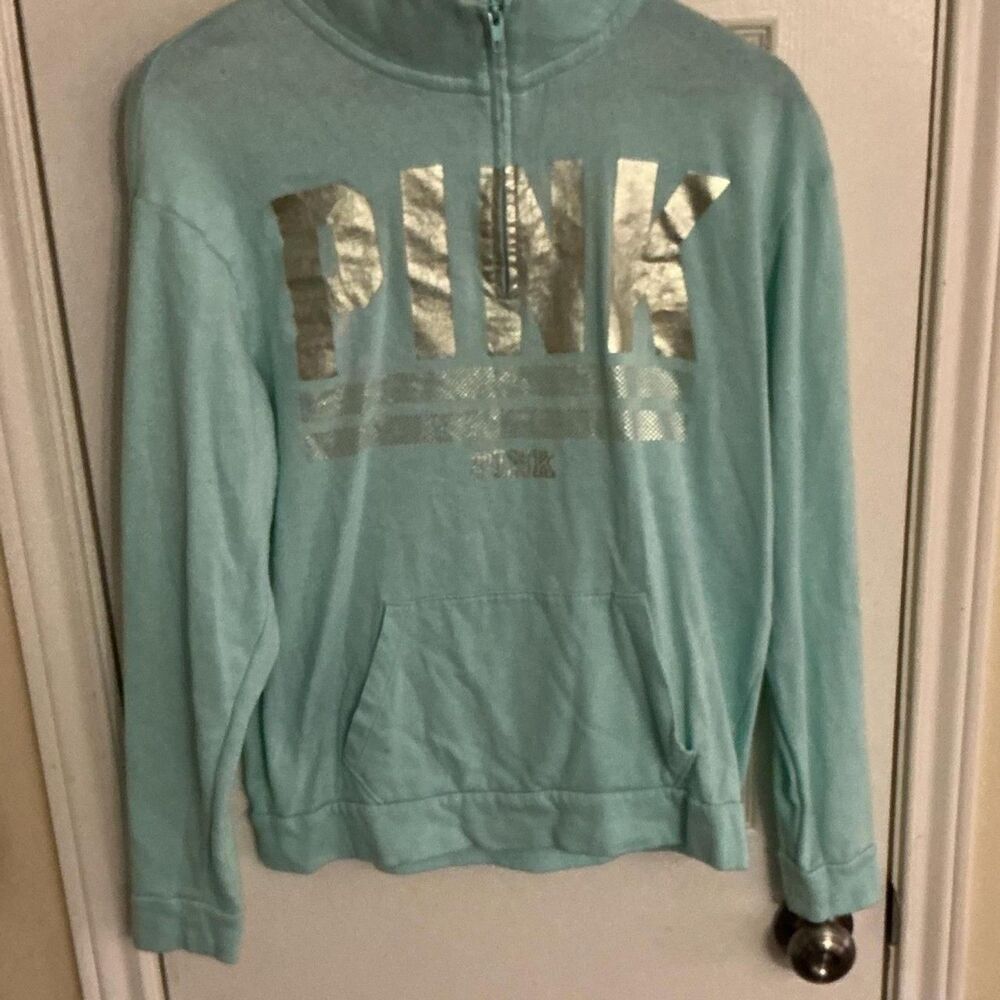 Victoria-s-secret Women's Blue and Green Sweatshirt